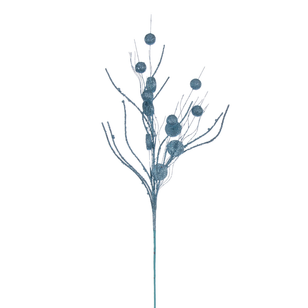 Vickerman 33" Ball and Coin Glitter Twig Spray
