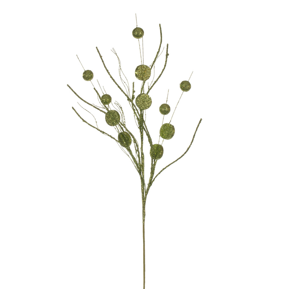 Vickerman 33" Ball and Coin Glitter Twig Spray