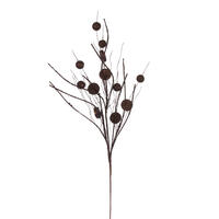 33" Chocolate Ball/Coin Twig Spray 6/Bg
