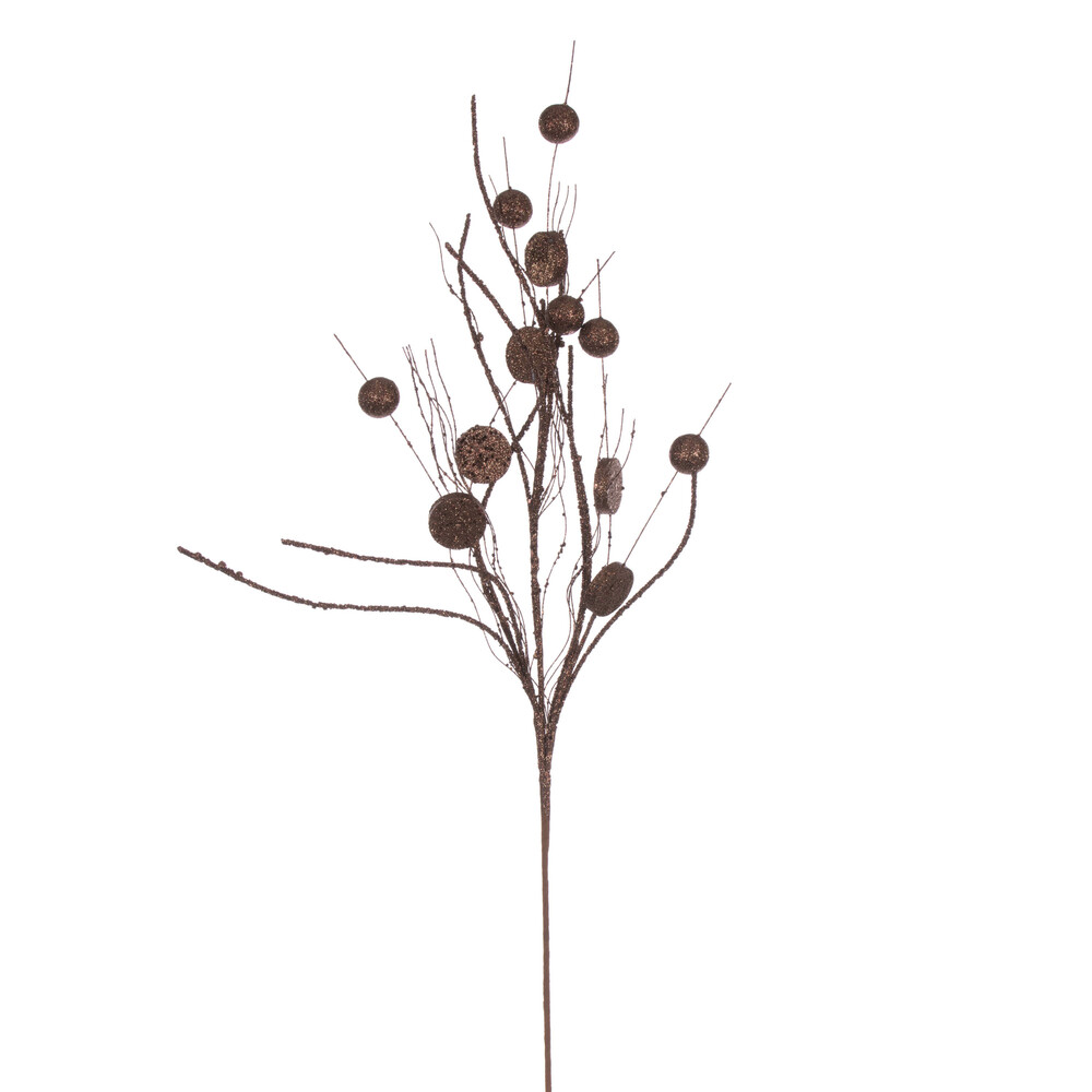 Vickerman 33" Ball and Coin Glitter Twig Spray