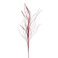 37" Red Wavy Twig Glitter Spray 6/Bg