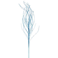 37" Turquoise Wavy Twig Glitr Spray 6/Bg