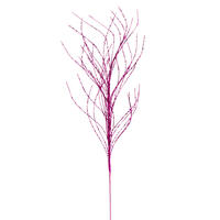 37" Hot Pink Wavy Twig Glittr Spray 6/Bg