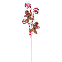 Vickerman 27" Gingerbread and Peppermint Swirl Spray, 3/bag