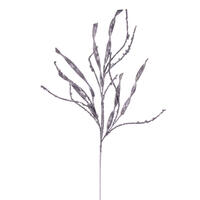 34" Silver Wavy/Spiral Glitr Spray 6/Bg