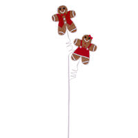 Vickerman 27" Mr and Mrs Gingerbread Spray, 6/bag
