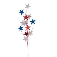 34" Red/White/Blue Star Glitr Spray 6/Bg