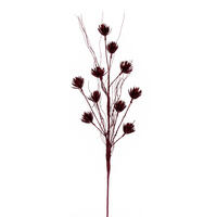 30" Burgundy Mini Flower Glitr Spry 6/Bg