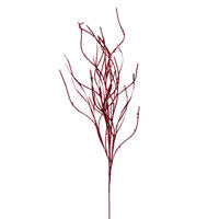 40" Red Berry Wavy Glitter Spray 4/Bag