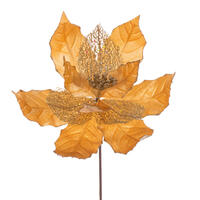 Vickerman 11" Velvet and Glitter Mesh Poinsettia Flower on Stem