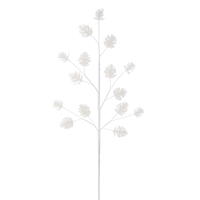 24" White Pinecone Glitter Spray 6/Bag