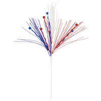35" Red/White/Blue Glitter Berry 4/Bag