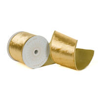 4"x10yd Gold Velvet Gold Trim/Backing