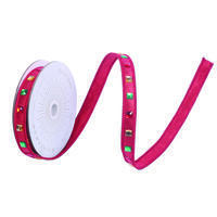 0.75"x10yd Red Metallic Rd/Grn/Gld Jewel