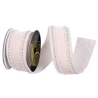 2.5"x5yd Velvet Pearl Jewel Trim Ribbon