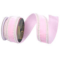 2.5"x5yd Velvet Pearl Jewel Trim Ribbon