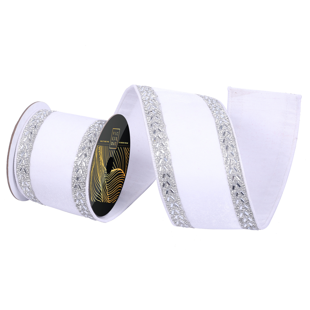 4"x5yd Velvet Jewel Trim Ribbon