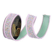 1.5"x10yd Iridescent Sequin Pink Pom Ribbon