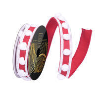 1"x10yd Dupion with Pom Pom/Trim Ribbon