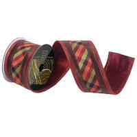 3"x10yd Plaid Line Ribbon