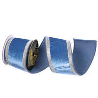 4"x5yd Velvet Luster Champagne Bead Jewel Ribbon