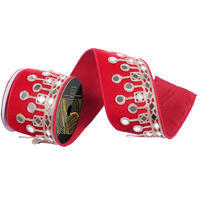 4"x5yd Gold Trim Mirrors Ribbon