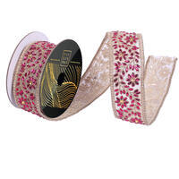 2"x5yd Flower Jewel Mesh Trim Ribbon
