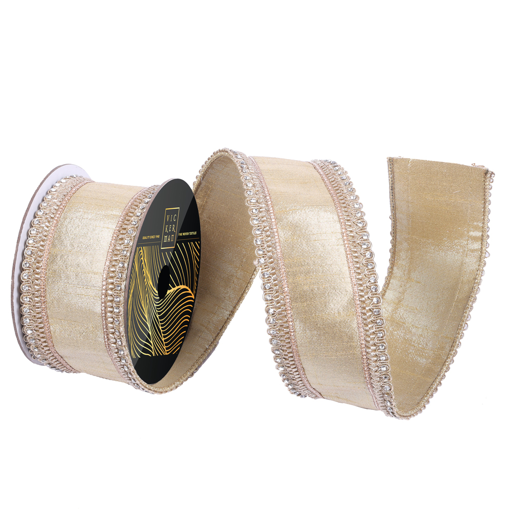 Vickerman 2.5" x 10yd Velvet Jewel Scallop Wired Ribbon