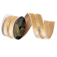 Vickerman 2.5"x5yd Velvet Drop Jewel Ribbon