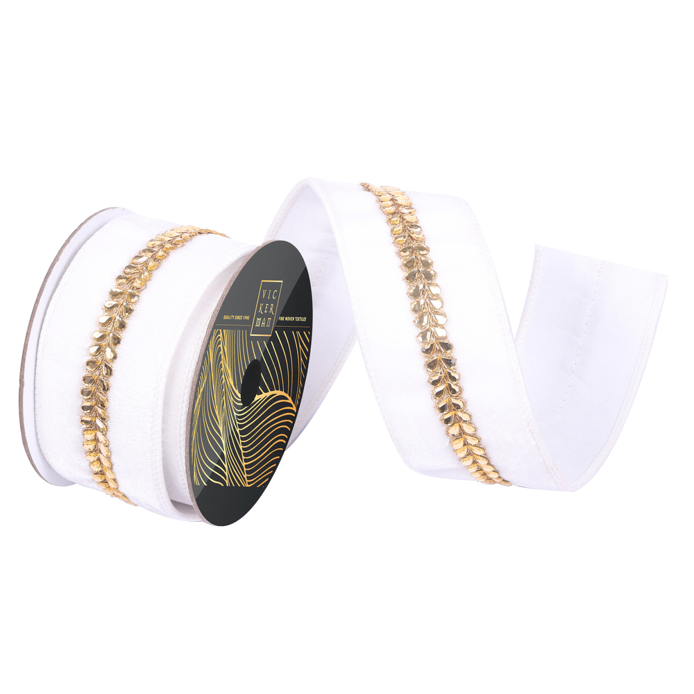 Vickerman 2.5"x5yd Velvet Drop Jewel Ribbon