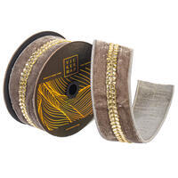 Vickerman 2.5"x5yd Velvet Drop Jewel Ribbon