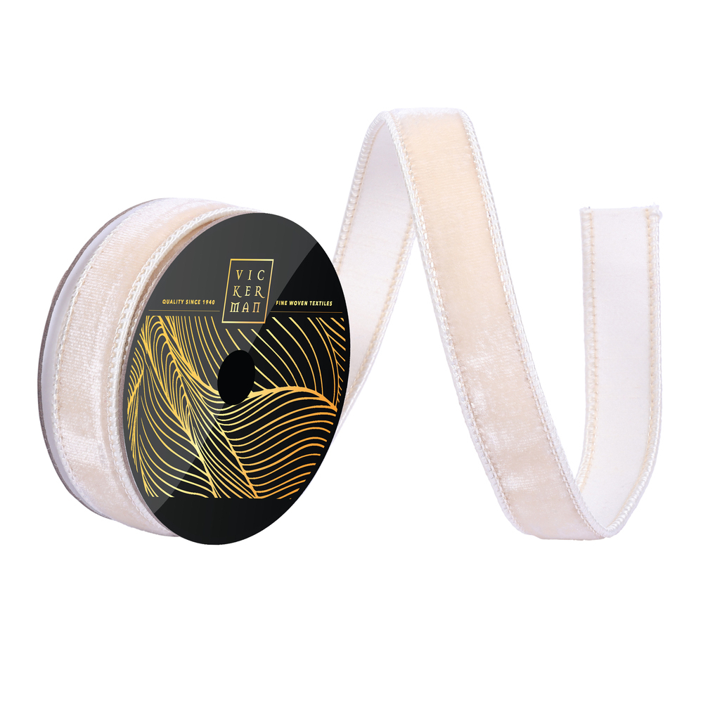 Vickerman 10yd Velvet Dupion Wired Ribbon