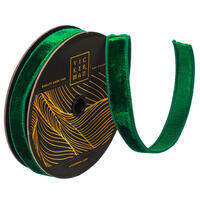 1"x10yd Green Velvet Dupion Ribbon