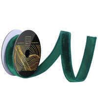 1"x10yd Emerald Velvet Dupion Ribbon