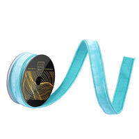 1"x10yd Teal Velvet Dupion Ribbon