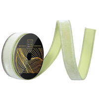 1"x10yd Celadon Velvet Dupion Ribbon