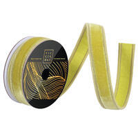 1"x10yd Lime Velvet Dupion Ribbon