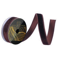 1"x10yd Chocolate Velvet Dupion Ribbon
