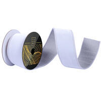 2.5"x10yd Silver Velvet Dupion Ribbon
