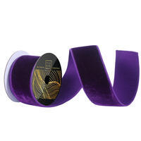 2.5"x10yd Plum Velvet Dupion Ribbon