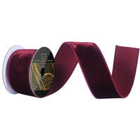 2.5"x10yd Burgundy Velvet Dupion Ribbon