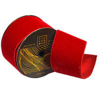 4"x10yd Red Velvet Dupion Ribbon