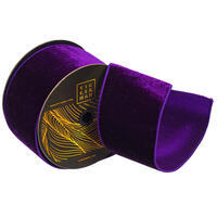 4"x10yd Plum Velvet Dupion Ribbon
