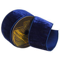 4"x10yd Midnight Blue Velvet Dupion Ribb