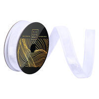 1"x10yd White Velvet Luster Ribbon