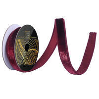 1"x10yd Burgundy Velvet Luster Ribbon