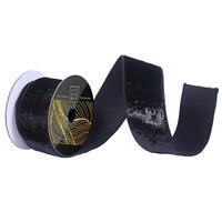 2.5"x10yd Black Velvet Luster Ribbon
