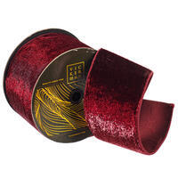 4"x10yd Burgundy Velvet Luster Ribbon