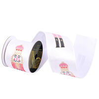 4"x10yd White Felt Pink/Gold Nutcracker