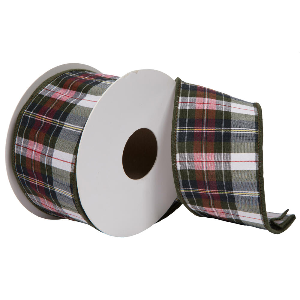 Vickerman Green Dupioni Plaid Ribbon